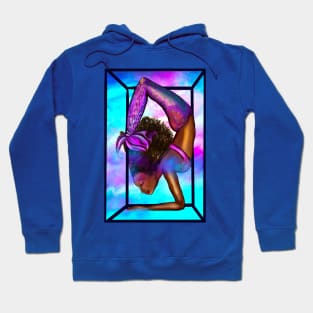 Mermaid handstand in frame Coco the Magical rainbow mermaid doing an underwater handstand. Afro hair and caramel brown skin Hoodie